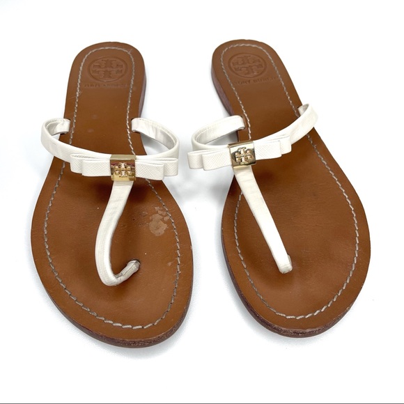 Tory Burch Shoes - Tory Burch Leighanne Bow Thong Sandals Ivory Cream Color Size 7.5